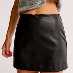 Abercrombie Black Vegan Leather Mini Skort